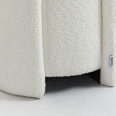 Bergman Fabric Storage Ottoman - White - With 2-Year Warranty